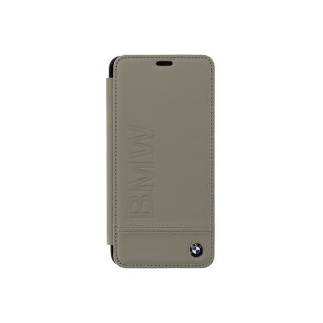 BMFLBKS9LLLST BMW Signature Real Leather Book Case Taupe pro Samsung G965 Galaxy S9 Plus